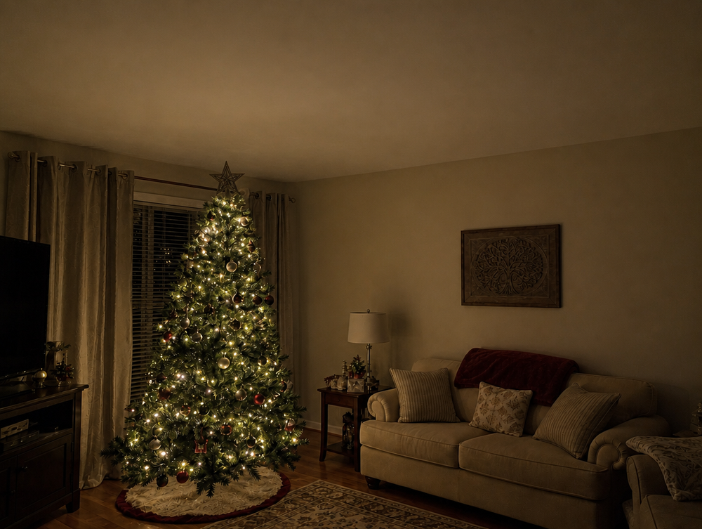 The same living room with the Northlit Star switched off